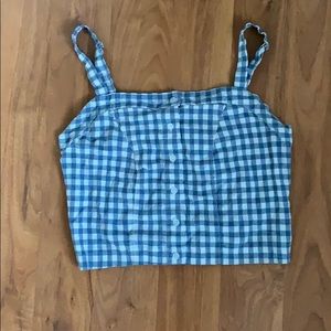 brandy melville gingham crop tank top